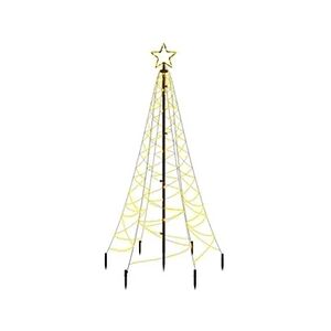 VIDAXL Sapin de Noël avec piquet Blanc chaud 200 LED 180 cm - Publicité