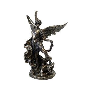 Phoenix Import Statue Saint Michel de couleur bronze - Hauteur 53 cm - Largeur 40 cm - Profondeur 30 cm - Publicité