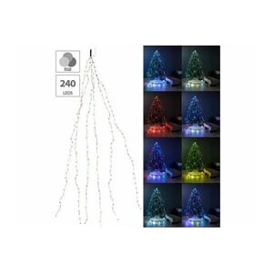 Lunartec : Guirlande lumineuse à effet cascade 6 fils / 240 LED couleur changeante - Publicité