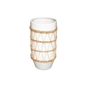 ATMOSPHERA Créateur d'intérieur - Vase Design en Céramique Rotin 25cm Blanc - Publicité