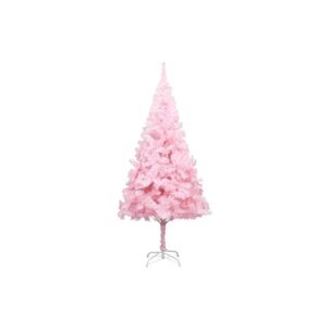 VIDAXL Arbre de Noël artificiel pré-éclairé et boules rose 210 cm PVC - Publicité