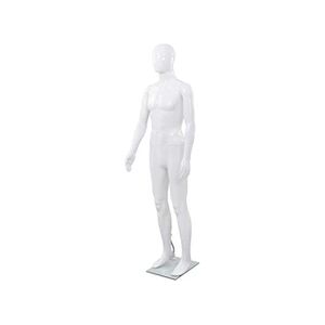 VIDAXL Mannequin homme corps complet base verre Blanc brillant 185 cm - Publicité