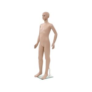 VIDAXL Mannequin enfant corps complet avec base verre Beige 140 cm - Publicité