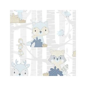 Noordwand Papier peint Mondo baby Forest Animals Blanc et bleu - Publicité