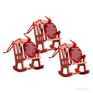 SERENABLE 3x mini ornement de chaise berçante de Noël avec étiquette signe de Noël au paradis pour la maison anniversaire fête cadeau de vacances - Publicité