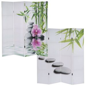 Paravent 4 panneaux pans séparateur de pièce 180x160cm motif orchidee PAR04009 - Publicité