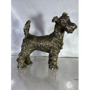 Chien vFix terrier sculpture en bronze argenté - Publicité