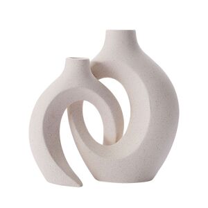 Vase Blanc Décoration Design Ceramique à Fleurs - Couple Amoureux en Créamique Pour Maison, Fête , Bouquet et Centre de Table - Publicité