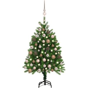 vidaXL Arbre de Noël artificiel avec LED et boules 120 cm Vert - Publicité