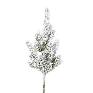 Faux cèdre décoratif - Blanche-Neige - Flocons de neige décoratifs en faux cèdre à 3 tiges - Ornement de couronne de l'Avent - Vert pin # - Publicité