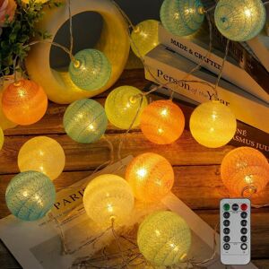 Guirlande Lumineuse Coton Boules,3M 20 LED USB Dimmable Guirlande Lumineuse Boule,Interieur Decoration Noël Deco,Colorée - Publicité