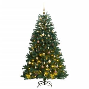 vidaXL Sapin de Noël artificiel articulé 300 LED et boules 210 cm - Publicité