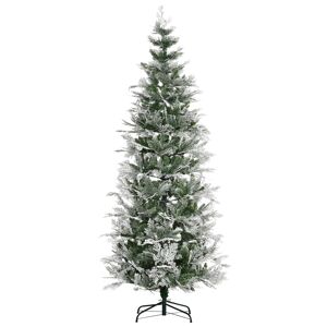 HOMCOM Sapin arbre de Noël artificiel 880 branches enneigées+ support pied pliable hauteur 225 cm vert