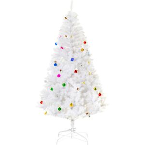 HOMCOM Sapin de Noël sapin artificiel réutilisable et sans montage hauteur 180 cm, 930 branches environ  Ø 105 x 180H cm blanc   Aosom France