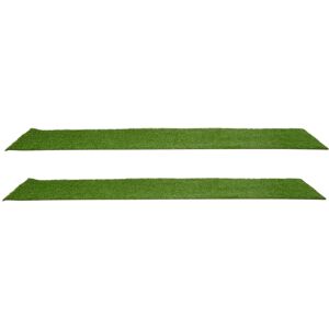 Outsunny Lot de 2 gazons synthétiques artificiels Moquette extérieure intérieure 3L x 1l m Herbes Hautes denses 2,5 cm Vert