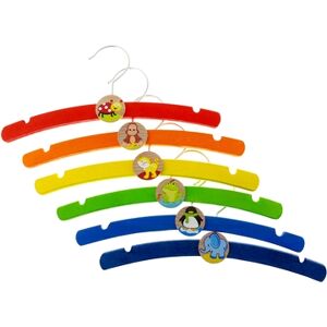 HESS Cintre enfant bois, multicolore lot de 6