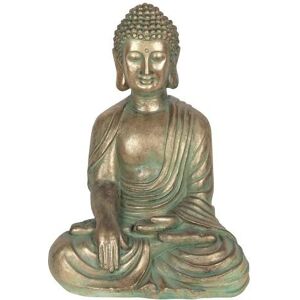 Sitting Garden Buddha Verdigris Statue