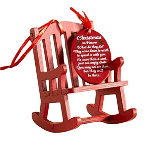 Roadoor Miniature Rocking Chair Ornement Decoration Cadeau Fine Fonction Fonction Financée Délicat Exquis Decor de Noël Mini Artisanat Ornements pour la décoration de la Maison Rouge - Publicité