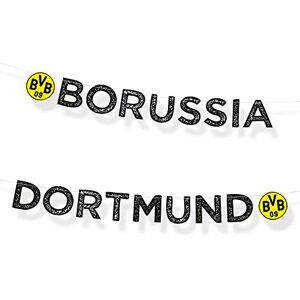 amscan 9908532 Guirlande de fête BVB en Carton avec Inscription Borussia Dortmund 180 cm, 10263814, Noir/Jaune - Publicité