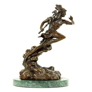 Kunst & Ambiente Hermes de la Götterbote Statuette de dieu Signe Giambologna Sculpture mythologique Figurine bronze grecque Hauteur : 22 cm Largeur : 15 cm - Publicité