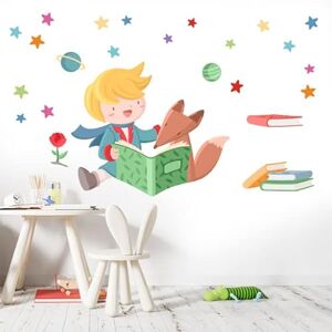 StarStick Petit prince et renard lisant Stickers muraux enfants T4 Géant - Publicité