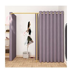 LONGHJ Magasin de vêtements pour cabine d'essayage, vestiaire mobile simple, cloison de séparation en coton et lin, taux d'ombrage de 85 %, étagère en métal pour centres commerciaux, magasin facile à a - Publicité