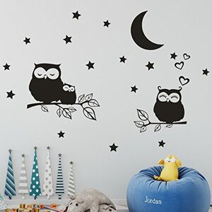 Homebaby Stickers Muraux-Hibou Stickers Muraux Sticker Mural DIY Sticker Muraux Lune Stickers Muraux Amovibles Décoration d'intérieur Vinyle Stickers Muraux Décoration - Publicité