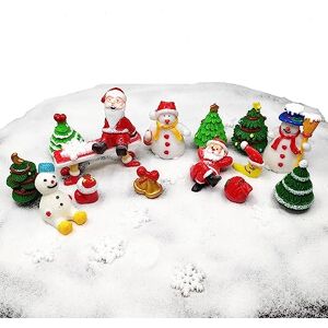 EMiEN 26 pièces Style Noël Miniature Ornement Ensemble de Kits pour DIY Fairy Garden Décoration de Maison de poupée, Père Noël, sapins de Noël, Bonhomme de Neige, Flocon de Neige, Cadeau de Noël - Publicité