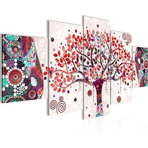 Tableau Gustav Klimt Arbre De Vie 200 x 100 cm 5 Parties XXL Decoration Murale Dessin Rose 004651c - Publicité