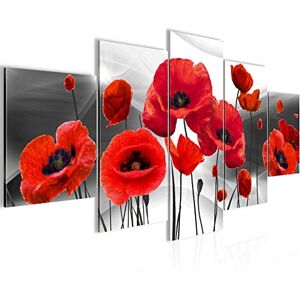 Tableau Coquelicots 200 x 100 cm 5 Parties XXL Decoration Murale Dessin Noir Et Blanc 208951c - Publicité