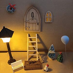 Bseical Lutin Farceur de Noel, Lutins Farceurs Mini, Les Lutins Farceur, Elfe Farceur Noel Decorative Bois, Decoration Noel Echelle Guirlande Porte Fenêtre Paillasson Les Lutins Miniature Accessoires Kit - Publicité