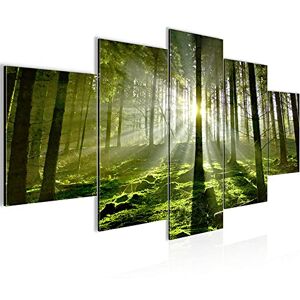 Tableau Forêt Paysage 200 x 100 cm 5 Parties XXL Decoration Murale Dessin Vert 602951a - Publicité