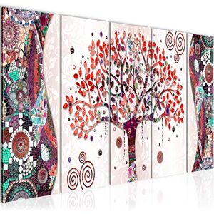 Tableau mural XXL Gustav Klimt L'Arbre De Vie 200 x 80 cm Rose 5 Parties 004655c - Publicité