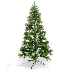 Sapin de Noël artificiel 180 cm + 200 LED, avec socle en métal