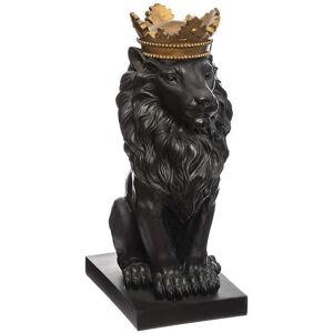 Conforama Statuette lion LION coloris noir