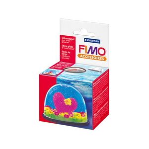 Fimo Boule de neige, ovale, boule transparente avec fond et - Lot de 3