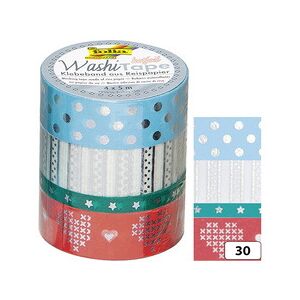 Folia Rubans autocollants Noël Washi-Tape HOTFOIL ARGENT III - Lot de 3