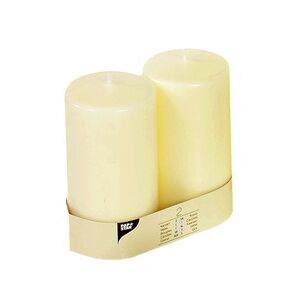 Papstar Bougie cylindrique 'Ivory', diamètre: 80 mm, ivoire - Lot de 2 Myosotis