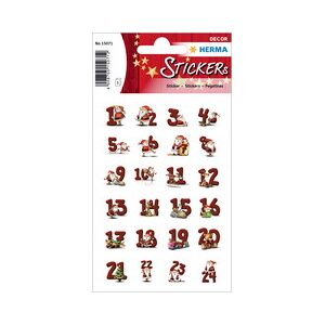 Herma Autocollants de Noël DECOR 'Chiffres en pain d'épices' - Lot de 12