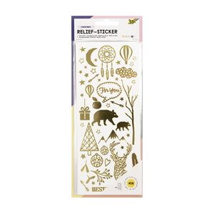 Folia Sticker en relief NOEL, format feuille: 100 x 240 mm - Lot de 2