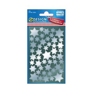 Avery ZDesign Stickers de Nöel 'étoiles', argent - Lot de 10