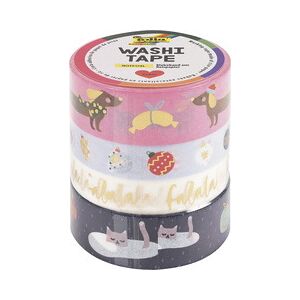 Folia Ruban adhésif décoratif Washi-Tape Noël FALALA, set 4 - Lot de 3 Vert pomme