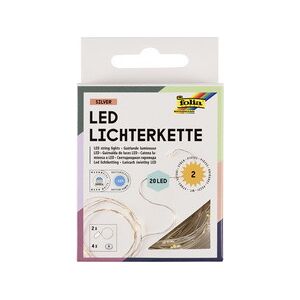 Folia Guirlande lumineuse LED, fonctionne à pile, 20 LED - Lot de 3