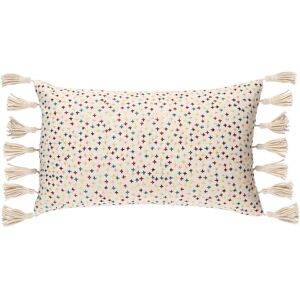 ZAGO Coussin en coton multicolore a franges 30 x 50 cm Star