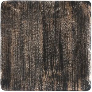 ZAGO Plat decoratif carre en bois de manguier noir Ø 25 cm Hilo