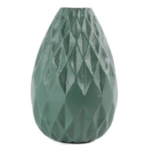 ZAGO Vase moderne design graphique metal emaille taupe h 21 cm Rubis