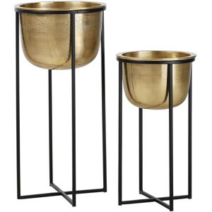 Maisons du Monde Cache-pots en metal dore H62 (x2)