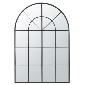 Maisons du Monde Grand miroir fenetre arche en metal noir 137x200