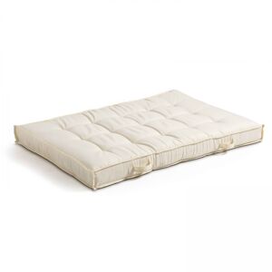 Oviala Coussin matelasse pour palette ecru 120x80 Blanc 120x12x80cm