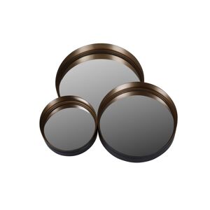 Zago Miroirs ronds en metal couleur laiton (set de 3)